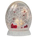 Stony Creek 5.5" Lighted Glass Clearly Winter Oval Orb with Base Christmas Decoration
