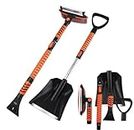SINROOP 6 in 1 Snow Brush & Snow Shovel for Car, Ice Scraper for Car Windshield and 42" Extendable Snow Broom with Squeegee, Foam Grip and 270° Pivoting Snow Brush Head Snow Removal for Car SUV Truck