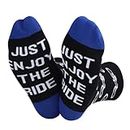 ZJXHPO Cycle Ride Crew Sock Just Enjoy The Ride Novelty Sock Cycle Gift Bicycle Lover Gift Biking Sock Cycling Sock (C-Ride Sock)