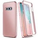 SURITCH for Samsung Galaxy S10e Case 360 Protection Silicone Back Cover with Built in Screen Protector Slim Thin Bumper Shockproof Case for Samsung Galaxy S10e Rose Gold