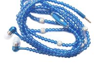Pearl Necklace Earphones Shamballa Jewel Stereo Mic Wired Headset S8/7/6 iPhone