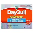 Vicks DayQuil COMPLETE Cold and Flu LiquiCaps Medicine, Non-Drowsy Daytime Multi-Symptom Relief for Cough, Congestion, Fever, Sore Throat Pain, 24 Count