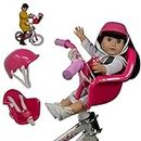 The New York Doll Collection Doll Bike Seat Carrier for Baby Dolls & American Girl Dolls with Doll Helmet & Stickers. No Tools Required Bicycle & Scooters Seat Accessories for Dolls, Pink