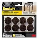 Scotch Felt Pads 32 PCS Brown, Felt Furniture Pads for Protecting Hardwood Floors, 1" Round, Easy-to-apply, Self-Stick design, Reliable protection from nicks, dents and scratches (SP822-NA)