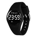 Kids Watch, Digital Watch for Boys Girls, Sport Watch with Fitness Tracker, Alarm Clock, Stopwatch, No App and Waterproof, Watch for Kids Ages 5-12, 06-Black