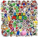 Sticker Chahiye 50 pcs of Mario Video Game Stickers, Cartoon Waterproof Stickers for Water Bottles, Gifts, Laptop, Bumper, Computer Stickers, and Decals (50 PCS).
