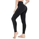 ACTINPUT Black Leggings for Women Soft High Waisted Tummy Control Leggings Sports Workout Gym Running Yoga Pants(Black,L-XL)