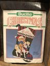 Vintage Bucilla Applique Christmas Stocking Kit Felt Teddy On A Carousel 18”