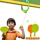 Wisdom |Indoor Hanging Table Tennis Parent Child Interaction Toy for Door Frame Kids Green English Box|Outdoor Recreation|Water Sports|Swimming|Training Equipment|Hand Paddles (3 Extra Balls).