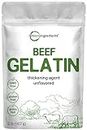 Micro Ingredients Beef Gelatin Powder | Grass Fed, 2lbs | Unflavored Thickening Agent, Pasture Raised Source, Rich in Natural Protein | Great for Cooking & Baking | Non-GMO