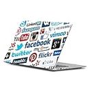 woopme® Social Media Logo Laptop Skin Vinyl Stickers for All Laptop Multicolour Sticker (Size 16 X 11 Inch)