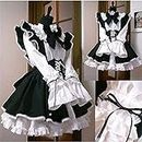 Anime Women's, Maid Outfit Cosplay Restaurant Cafe Work Clothes Long Skirt Black and White Maid Outfit-Men Size||L