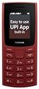 (Refurbished) Nokia All-New 105 Dual Sim Keypad Phone with Built-in UPI Payments, Long-Lasting Battery, Wireless FM Radio | RED