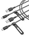 Anker USB C Cable Bio-Braided [2 Pack, 6 ft], Durable USB A to Type C Charger Cable, USB C Charger Cable, Safe Charging for Samsung Galaxy Note10/9/8, S10+/S10/S9+/S9, LG V30 (USB 2.0, Black)