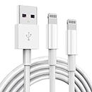 2 Pack Apple MFi Certified iPhone Charger Cable 6Ft, Apple Lightning to USB Cable Cord 6 Foot, 2.4A Fast Charging, Apple Phone Long Chargers for iPhone 14/13/12/11/ X/XS/XR/8/7/6/SE Plus Pro Max Mini