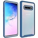 Phone Case for Samsung Galaxy S10 Plus Slim Hard Clear Cover Shockproof Soft TPU Bumper Hybrid Rugged Protective Cell Accessories Glaxay S10+ Galaxies S10plus 10S Edge S 10 10plus Cases Women Blue