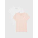 T-Shirt CALVIN KLEIN JEANS "2-PACK SLIM MONOGRAM TOP" Gr. 14 (164), rosa (weiß, rosa) Mädchen Shirts T-Shirts für Kinder bis 16 Jahre