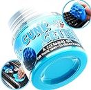 PeerBasics Gunk Getter, Cleaning Gel for Those Hard to Reach Places, Automotive Cup Holder Electronic Keyboard Office, Slime Gel Cleaner Dust Crumb Removal (Jar, Blue, 3.5oz)