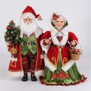 Karen Didion Lighted Strolling Santa And Mrs. Claus Figurine