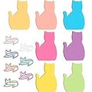 7 Packs Cat Sticky Notes and 10 Pcs Paper Cat Clips Set, Cat Lover Gifts for Women, Cat Cute Office Supplies, Office Desk Accessories for Work School Office