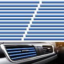 20 Pieces Chrome Moulding Trim Sticker DIY Flexible Chrome Strips for Cars Automobile Motor Exterior Decoration Car Interior Stickers Universal Car Gap Fillers for Straight Air Vent Outlet (Blue)