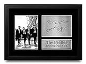 HWC Trading The Beatles A4 Incorniciato Firmato Regalo Visualizzazione Delle Foto Print Immagine Autografo Stampato Per Gli Appassionati Di Musica