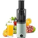 Electric Slow Juicer, Compact Small Space-Saving Masticating Slow Juicer, Cold Press Juice Extractor, Nutrient and Vitamin Dense, Easy to Clean (Green)
