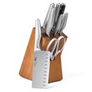 9x TURWHO Kitchen Knife Block Set German Steel Santoku Chef Knife Sharpening Set