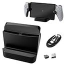 Buziba Charging Station Controller Charger for PS5 Fast Charging Dock Portable Charging Stand with Type C Charging Port for Playstation Portal Game Console(Black)