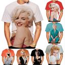 Marilyn Monroe Hip Hop 3D Print Women Men Short Sleeve T-shirt Tops Casual Tees
