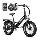 Likebike Cityfun S Electric Bike for Adults, UL 2849 Certified, 20'' Fat Tire Folding E-Bike with 500W(Peak 720W) Motor 48V 10.4Ah Battery, 25MPH Electric Bicycles, 7-Speed&Front Suspension