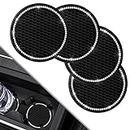 Car Coasters, 4 Pack Universal Vehicle Bling Car Coaster, COCASES Crystal Rhinestone Coaster for Cup Holders, Car Interior Accessories 2.75'' Silicone Anti Slip Car Coasters for Women (Black)
