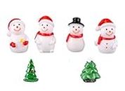 BHOOLU&GOOLU Cute Snowman & Tree Resin Craft Fairy Garden Ornaments Figurines for Christmas Decoration - 6 pcs Set