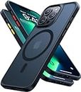 TORRAS für iPhone 13 Pro Hülle für MagSafe (Nr.1 Magnetstärke＋Militärschutz) Schutzhülle Samtige Touch Matt Handyhülle mit 3 Abnehmbaren Knöpfen iPhone 13 Pro Case Schwarz