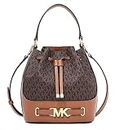 Michael Kors Reed Medium Belt Bucket Crossbody Handbag Brown MK Signature, Brown