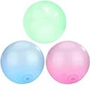 3Pcs Outdoor Fun Inflatable Bubble Balls, TPR Transparent Bounce Balloon for Outdoor Activities