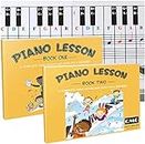Piano and Keyboard Note Chart and Complete Color Note Piano Music Lesson and Guide Book 1 and Book 2 for Kids and Beginners; Designed and Printed in USA