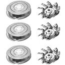 Shaving-Planet SH50/52 Replacement Heads Set of 3 Shaver TM Blades for Philips Norelco Compatible Electric Shaver Series 5000 HQ8 HQ9