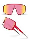 Excoutsty Polarized Sunglasses for Men Women, Windproof Outdoor Sports Cycling Running Golf UV400 Protection Sun Glasses (Glamour Rose Pink)