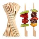 120 PCS Bamboo Skewers for Appetizers, 4.7 Inch Toothpicks, Cocktail Picks for Drinks, Fruit Kababs, Barbecue Snacks, 12 cm Natural Wooden Paddle Skewer Mini Food Sticks, Cupcake Topper Sticks