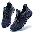 SKDOIUL Women Tennis Shoes Size 9 Navy Blue rode Running mesh Breathable Walking Sneakers Gym Sport Athletic Jogging Shoes