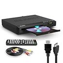 HDMI DVD Player for TV, 1080P Region, HDMI Included, Slim Mini DVD Player with Remote Control, USB DVD Player with CD Compatibility, HDMI or AV Output | Majority DVD Player for Smart TV