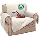 Turquoize 100% Waterproof Sofa Covers Chair Cover Chair Slipcover Chair Couch Protector Triple Non-Slip Sofa Slipcover for 1 Cushion Chair Furniture Protector for Pets, Kids,Dog (Chair 23", Ivory)