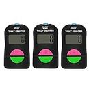Digital Tally Counter, Electronic Vocal Counter Manual Clicker, Mini Lanyard Number Click Counting Tool with Add and Subtract Model, Universal Accessories for Golf Gym Football Running, Pack of 3