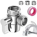 Roscid Faucet Diverter Valve with Aerator, 3-Way Diverter Valve for Hand Held Shower, Sink Faucet Splitter for Kitchen and Bathroom, with M22/M24/G1/2” Adapters