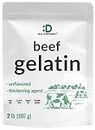 Unflavored Beef Gelatin Powder, 2lbs – Grass Fed & Pasture Raised Bovine – Natural Thickener & Stabilizer for Cooking & Baking – High Collagen Protein Source – Non-GMO, Keto