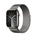 Apple Watch Series 9 [GPS + Cellular 45-mm] Smartwatch with Stainless Steel Case with Graphite Milanese Loop