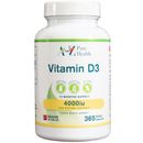 AtoZ Pure Health Vitamin D3 4000iu 365 Softgel 1 anno fornitura supporto immunitario osseo