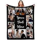 Cara Nonna Custom Blanket with Photo Personalized Blankets and Throws Picture Blanket for Mothers Day Birthday Customized for Mom Dad Couple Girlfriend Boyfriend Wife Husband