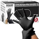 Ready First Aid Nitrile Disposable Gloves, Medical Grade Powder-Free Latex-Free Ambidextrous Examination Gloves Non-Sterile, Multiple Purpose Black Disposable Nitrile Gloves (Pack of 100) (Small)